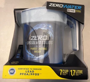 ZeroWater 7 Cup 1.7L 5-Stage Ready Pour Pitcher Plus Water Quality Meter - Picture 1 of 6