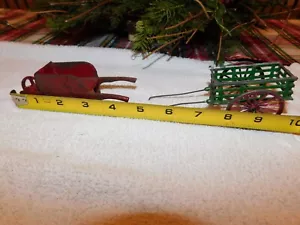 Vintage Cast Iron wheelbarrow and Goat Cart - Picture 1 of 6