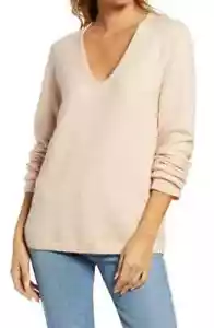 NUEVO $69 Suéter Cuello en V Cuello en Rosa Héroe Grande - Imagen 1 de 3