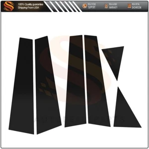 Black 6 Pieces Door Trim Gloosy Cover Pillar Posts For 11-15 Volkswagen Passat - Picture 1 of 6