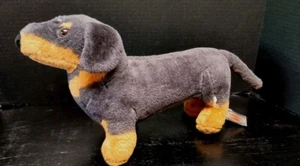 Realistic Black & Tan Dachshund Plush Puppy Dog Stuffed Animal 16" - Picture 1 of 7
