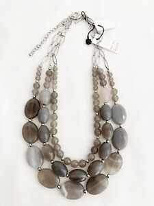 WHITE HOUSE BLACK MARKET Brown/Gray Tones Semi Precious Necklace $70.00