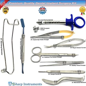 Dental Oral Surgery Implant Instruments Surgical Syringe Retractor Scissor Kit - Picture 1 of 11