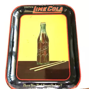 LIME COLA VINTAGE METAL ADVERTISING TRAY - Picture 1 of 12