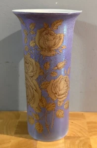 Antike W&R Carlton Ware lila und gold Blumenvase - Bild 1 von 7