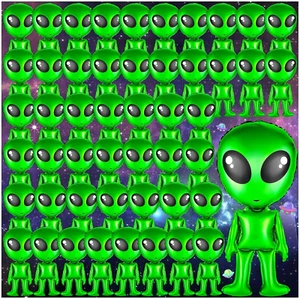 50 Pcs Green Alien Balloons 32 in Alien Inflatable Funny Inflatable Alien Balloo - Picture 1 of 7