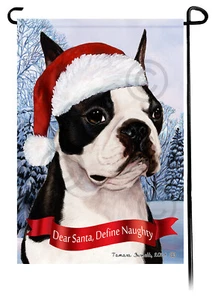 Dear Santa, Define Naughty Garden Flag - Boston Terrier 022 - Imagen 1 de 1