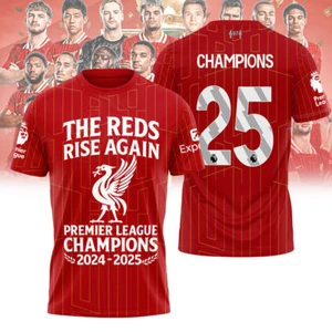 Liverpool FC 20th Premier League Champions 2024-2025 3D Shirt The reds rise agai - Picture 1 of 2
