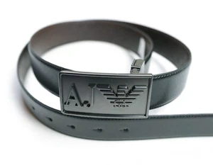 Armani Jeans Unisize Leather 2in1 Reversible Belt Y4S270 YLP4X black brown - Picture 1 of 5