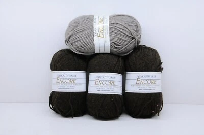 Lote de 4 madejas Plymouth Yarn Encore - colores acrílico/lana 680 y 1444 Foto 1 de 4