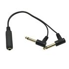 Seadream Right Angled Y Splitter Guitar Extension Cable 25CM Gold Plated 6.35...