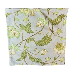 Pottery Barn Pillow Sham 20 x 20 Linen Blend Beige Brown Green Botanical Floral - Picture 1 of 9