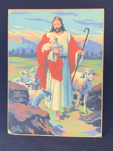 Jesus mit Schafherde hält Lamm Malen nach Zahlen 16x12 PBN, Ostern - Bild 1 von 6