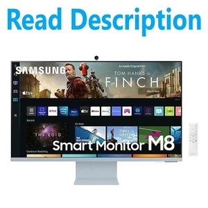 SAMSUNG 32" M80B UHD HDR Smart Computer Monitor Screen with Streaming TV - Blue - Picture 1 of 15