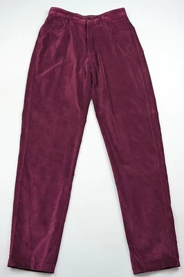 Pantalones Vintage Años 80 Rosa Púrpura Terciopelo Cintura Alta Misses Talla 8 Lizwear Foto 1 de 4
