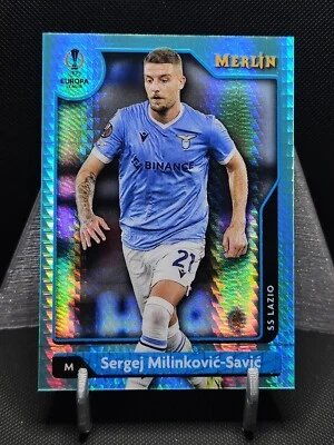 2021-22 Topps Merlin Chrome UEFA Aqua Prism Sergej Milinkovic-Savic #111 - Image 1 of 2