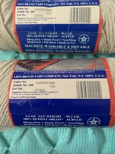 Lion Brand Sayelle 4 Ply Worsted Weight Sandstone Color - Picture 1 of 7