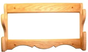 Oak Wooden Wall Gun Rack 2 Place Rifle Shotgun Display - Unfinished - Picture 1 of 1