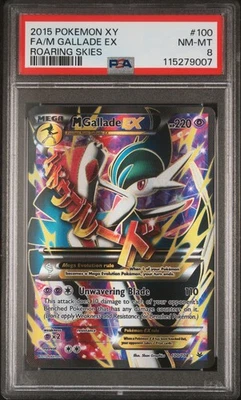 2015 POKEMON XY ROARING SKIES M GALLADE EX #100 PSA 8 NM #115279007 - Image 1 of 2