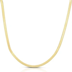 Collana catena a spina di pesce massiccia Floreo in oro giallo 14 kt da 1,5 mm - Foto 1 di 4