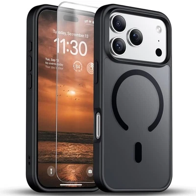 For iPhone 17 Pro Max Case 17 Air 16 Phone Cover Shockproof Frost+Tempered Glass - Image 1 of 4