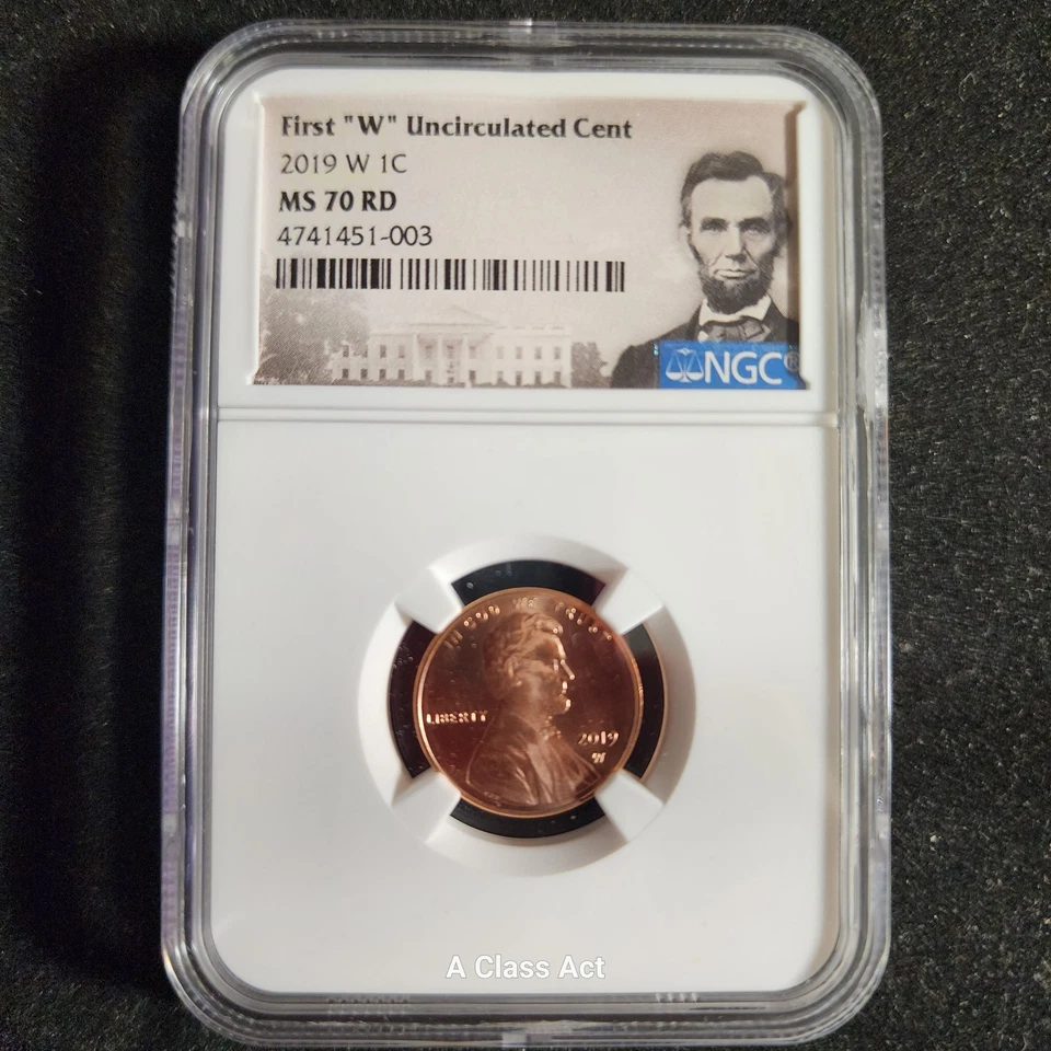 2019-W 1C First "W" Uncirculated Penny Cent NGC MS 70 RD LINCOLN LABEL t2790 - Image 1 of 4