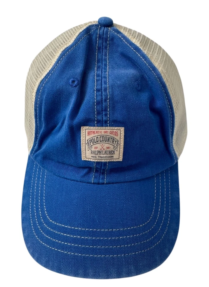 Nuevo Polo Country Ralph Lauren Azul Sarga Camionero Sombrero Malla Algodón Gorra de Pelota Foto 1 de 4