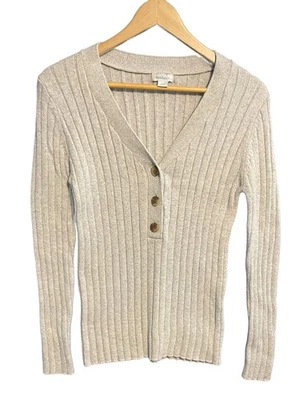 Suéter Henley acanalado con cuello en V Sundance Team para mujer talla grande Foto 1 de 4