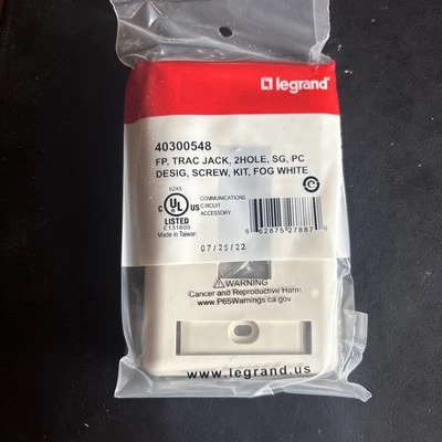 Новый в коробке Legrand 2 отверстия trac jack лицевая панель туман белый 40300548 88 - лот из 19  - Изображение 1 из 4