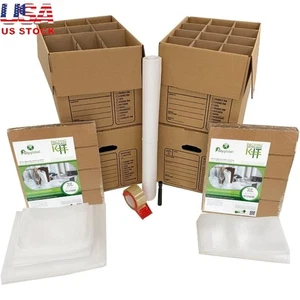 Kitchen Moving Kit Moving Boxes Packing Paper Tape Dish Glass Pack Supplies New - Picture 1 of 10