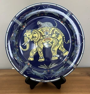 Bopla Schweiz Original Elefant Zoo Tiere Speiseteller 10 3/4" blau - Bild 1 von 5