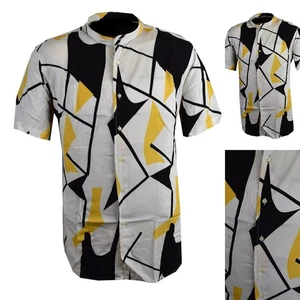 Herren Hemd Weiß Kurzarm Koreanisch Muster Übergrößen XXL XXXL Sommer - Bild 1 von 8