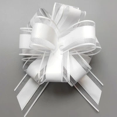 Arcos blancos grandes de 6 pulgadas para envolver regalos decoración de canasta de boda 6 piezas Foto 1 de 4