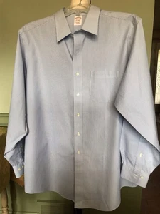 Brooks Brothers Blue & White Pinstripe Dress Shirt - 17-1/2 - 4/5 - NWOT - Picture 1 of 8