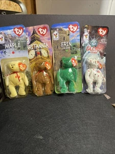 McDonald's Ty Beanie Babies International Set di Orsi (4) Schienali Può essere Aperto - Foto 1 di 9