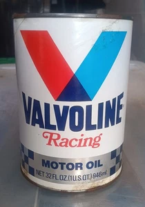 Lattina olio motore corsa NOS Valvoline nuova vintage quarto completa - Foto 1 di 6