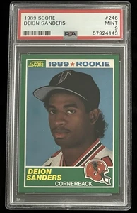 Deion Sanders Rookie • 1989 Score Football #246 Atlanta Falcons Salón de la fama PSA 9 como nuevo - Imagen 1 de 2