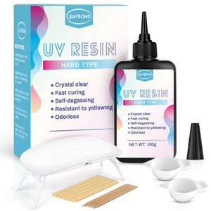 UV Resin with Light Jewelry Making: 100g Crystal Clear Hard Glue Epoxy Resin ... - Picture 1 of 5