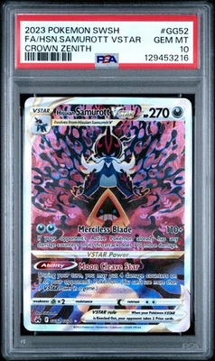 2023 POKEMON SWORD & SHIELD CROWN ZENITH FULL ART/HISUIAN SAMUROTT VSTAR PSA 10 - Image 1 of 2