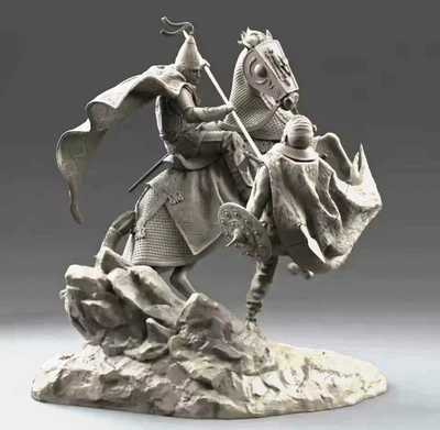 1/16 Resin Diorama Kit Medieval Knight Cavalry Battle 120mm Figures w/ Horse - Image 1 of 4