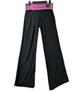 Y2K Victoria’s Secret PINK Foldover Yogahose Damen Small Black Flare - Bild 1 von 9