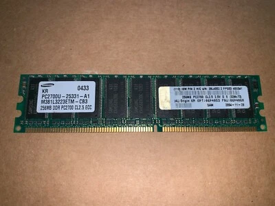 IBM 06P4060 06P4053 38L4052 256MB PC2700 184 PIN DDR 333MHz DIMM (32Mx72) - Image 1 of 2