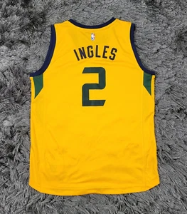 Fanatics Utah Jazz Ingles #2 Basketball Jersey Youth XL Yellow NBA Logo Pullover - Picture 1 of 16