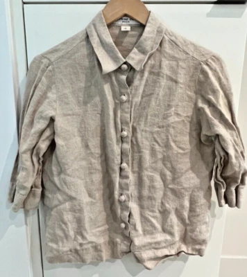 Camisa Top Josephine Chaus Petite LINO BRONCEADO Mangas 3/4 Para Mujer Cuello Mediana M Foto 1 de 4