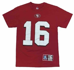 San Francisco 49ers Joe Montana Majestic Red Hall Of Fame T-Shirt Size Small - Picture 1 of 4