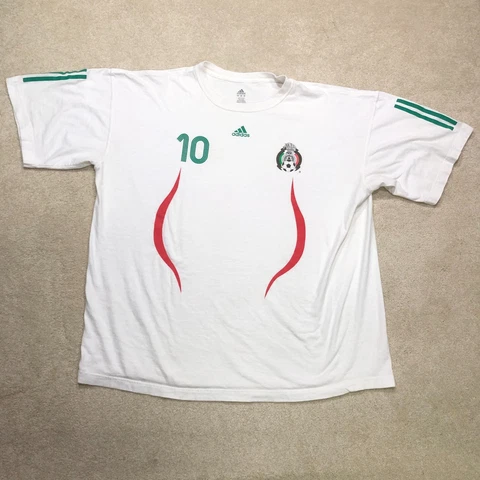 Mexico Soccer T Shirt Mens 2XL XXL White Cover