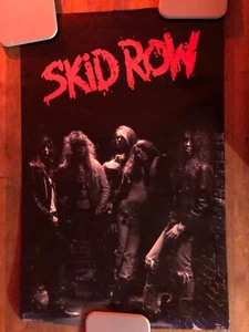 Skid Row Original 1989 Vintage Rock N Roll Poster Sebastian Bach used - Picture 1 of 2
