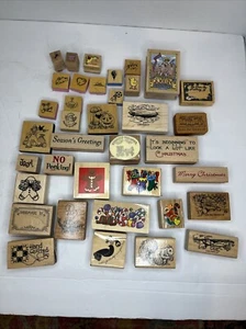 48 Misc Rubber Stamps (wooden tops ) - Picture 1 of 9