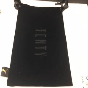 NWT Fenty Puma Rhianna Black Velvet Ribbon Drawstring Logo Dust Shoe Bag - Picture 1 of 13