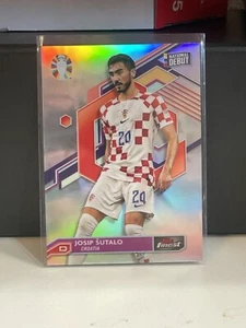 2023-24 Topps Finest Euro 2024 Debut RC Josip Sutalo #13 Refractor Croatia - Picture 1 of 1